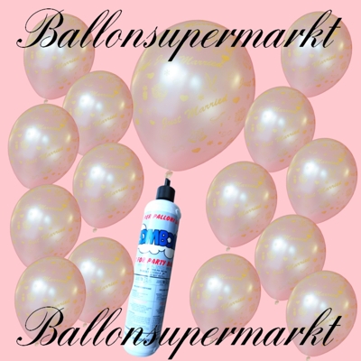Luftballon rund 30 Stück Hochzeit Just Married metallic burgund 28-30cm
