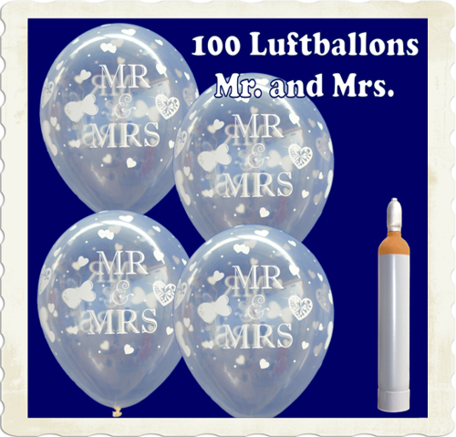 Mister and Misses Luftballons zur Hochzeit steigen lassen