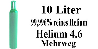 Ballongas Helium Mehrweg Flasche 10 Liter