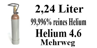 Ballongas Helium Mehrweg Flasche 2,24  Liter